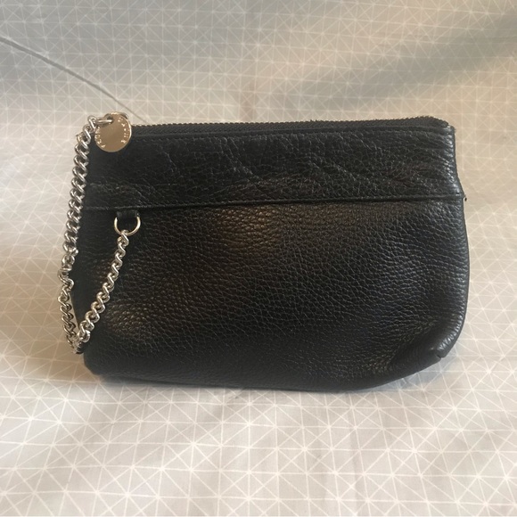 Prune Bags Prune Argentina Black Pebbled Leather Chain Clutch